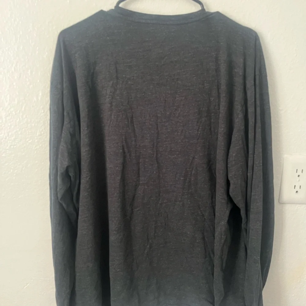 ✨Polo by Ralph Lauren Charcoal Long-Sleeve Crewneck with Red Polo Logo